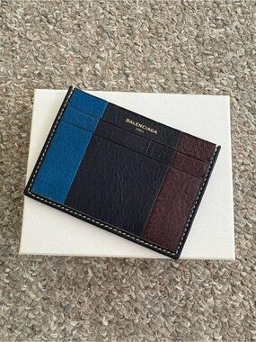 Balenciaga Tricolor Leather Card Holder